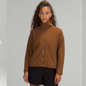 Lululemon Rippled Full Zip Jacket Copper Brown Size 8
